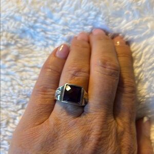 Amethyst Sterling Silver Ring Sz 8